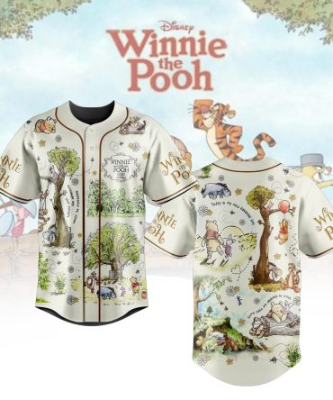 Disney Winnie The Pooh Baseball Jersey – Adorable Cartoon Print For Kids & Adults