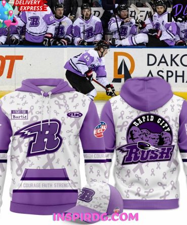 Rapid City Rush Fights Cancer 2025 All Over Print Hoodie, 3D Hoodie