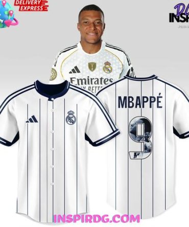 Real Madrid Mbappé #9 Pinstripe Special Baseball Jersey