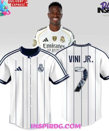 Real Madrid Vini Jr. #7 Pinstripe Edition Baseball Jersey