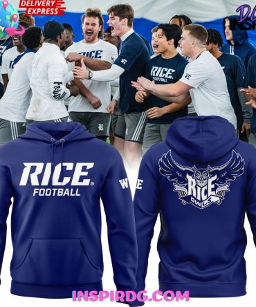 Rice Owls Football 2025 Blue All Over Print Hoodie, 3D Hoodie
