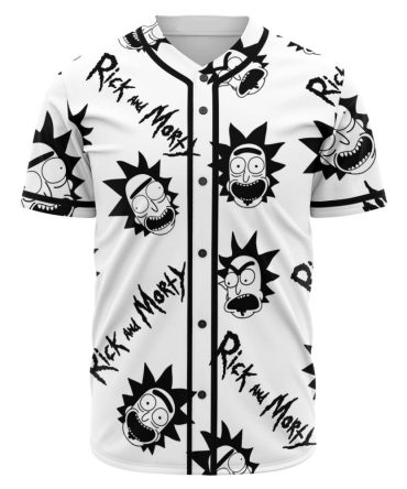 Rick And Morty Baseball Jersey - Bold Black & White Fan Apparel For Ultimate Style