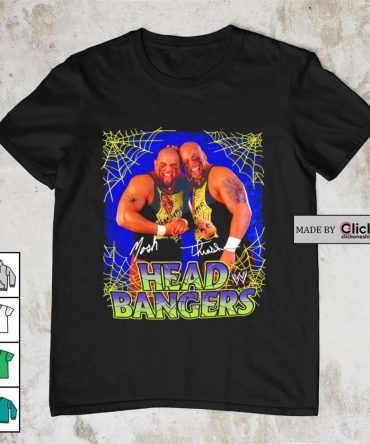 Ripple Junction Wwe Black The Headbangers Spiderweb Signatures Shirt