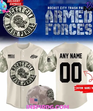 Rocket City Trash Pandas 2025 Armed Forces Baseball Jersey