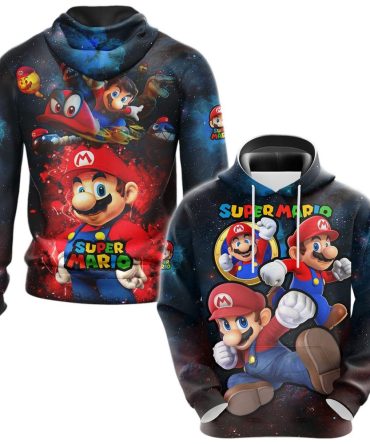 Mario Hoodie Mario And Mushroom Galaxy T-Shirt Colorful Unisex