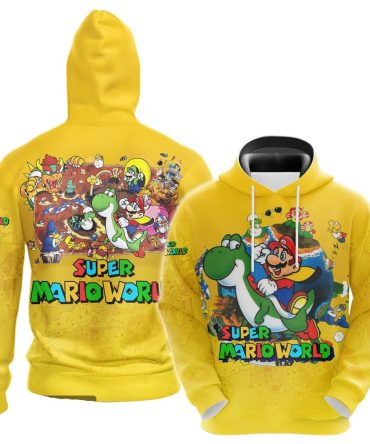 Mario Hoodie Super Mario World Characters T-Shirt Yellow Unisex