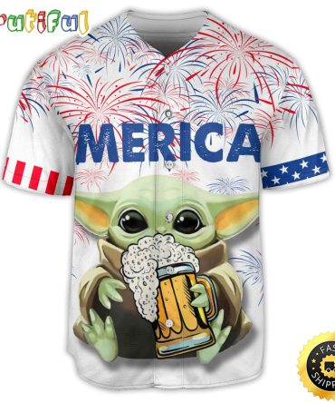 Sw Baby Yoda With Beer Beer Baseball Jersey