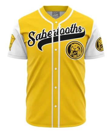 Yellow Sabertooths Trini Power Rangers Baseball Jersey