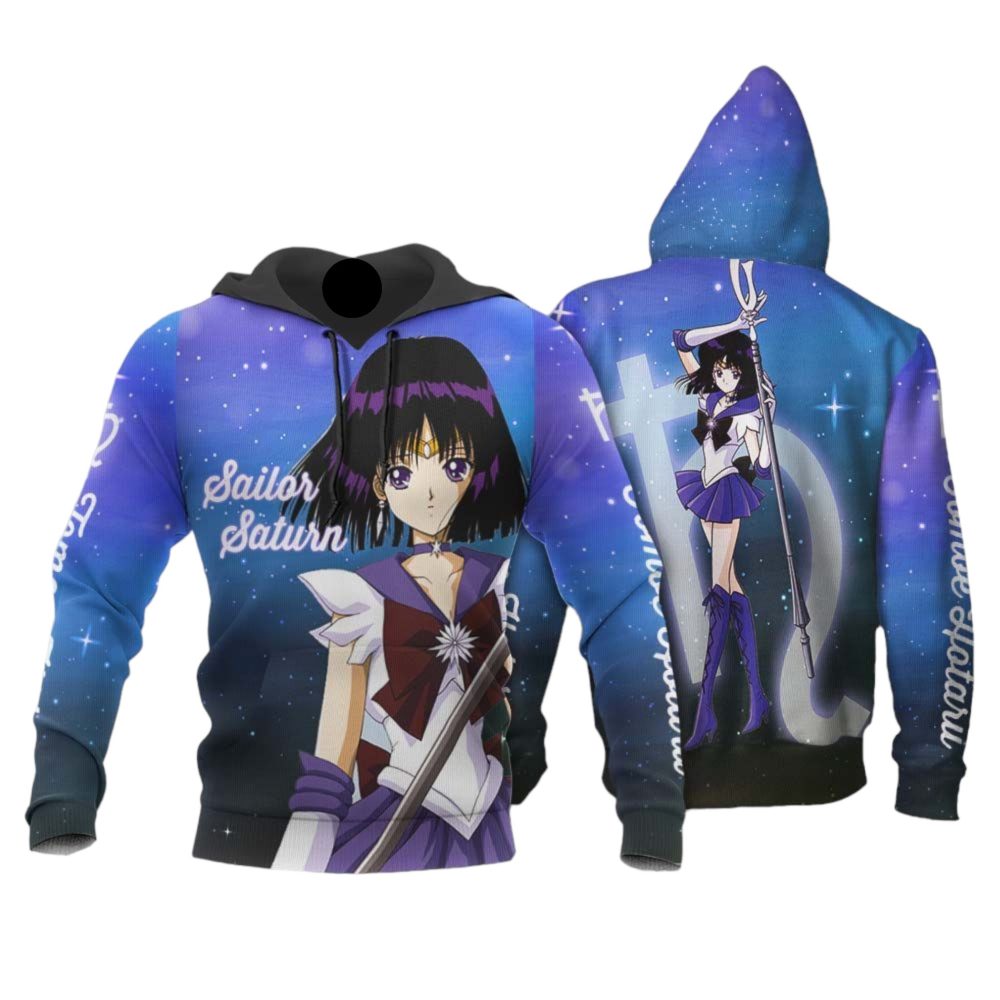 Sailor Moon Hoodie Sailor Saturn Hotaru Tomoe Graphic Hoodie Blue Unisex