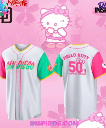 San Diego Padres Hello Kitty 50Th Anniversary Baseball Jersey