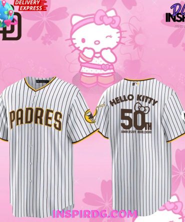 San Diego Padres Hello Kitty 50Th Anniversary Stripe Baseball Jersey