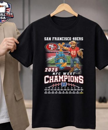 San Francisco 49Ers 2025 Nfc West Champions Mascot Vintage Unisex Shirt