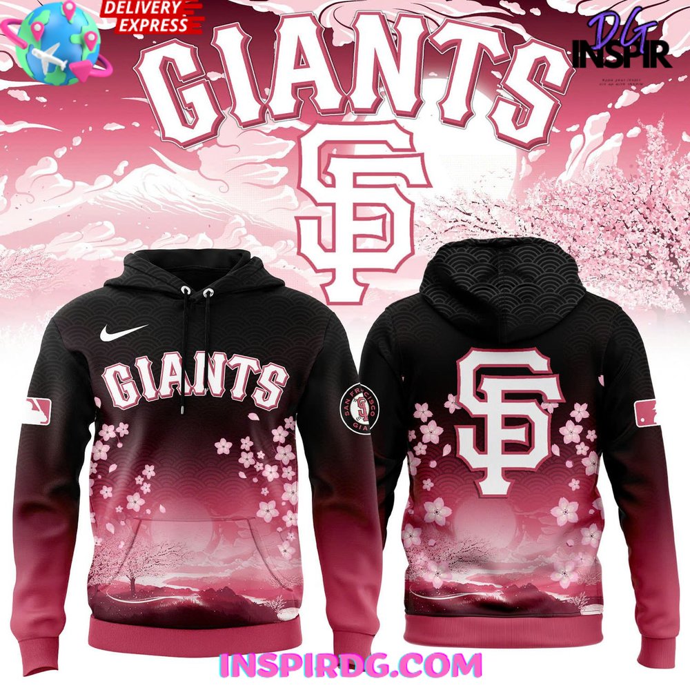 San Francisco Giants Cherry Blossom 2025 All Over Print Hoodie