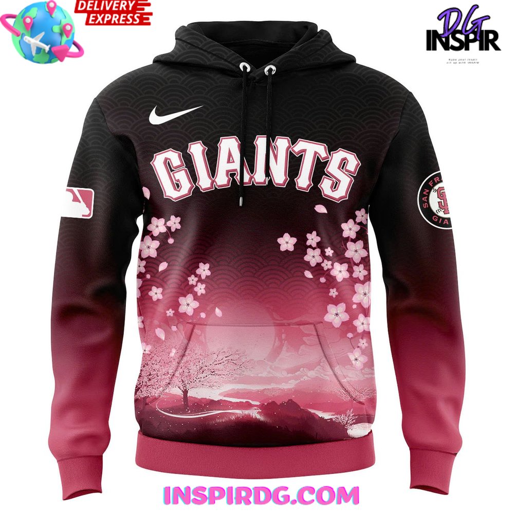 San Francisco Giants Cherry Blossom 2025 All Over Print Hoodie - Image 2