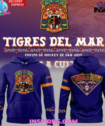 San Jose Sharks Tigres Del Mar 2024 Blue Hoodie