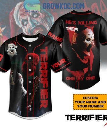 Custom Terrifier 3 Horror Jersey - Personalize Name & Number - Perfect For Halloween Fans!