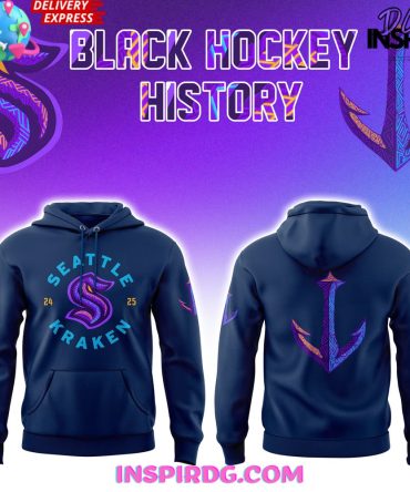 Seattle Kraken Black History Night 2025 Blue All Over Print Hoodie, 3D Hoodie