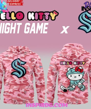 Seattle Kraken Hello Kitty Night Game 2025 All Over Print Hoodie, 3D Hoodie