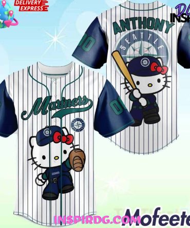 Seattle Mariners X Hello Kitty Custom Baseball Jersey