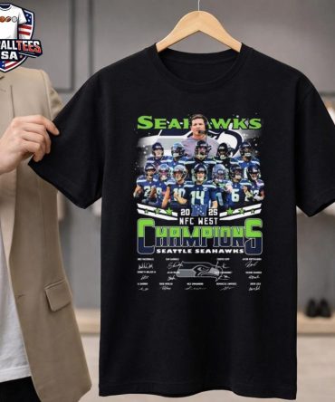 Seattle Seahawks 2025 Nfc West Champions All Team Vintage Unisex Shirt