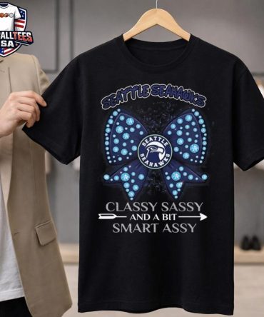 Seattle Seahawks Classy Sassy And A Bit Smart Assy Girl Bow 2025 T-Shirt