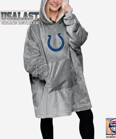Indianapolis Colts Grey Blanket Hoodie Hoodie Blanket