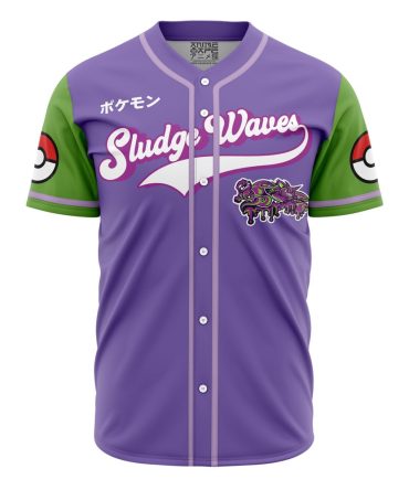 Sludge Waves Poison Type Pokemon Baseball Jersey