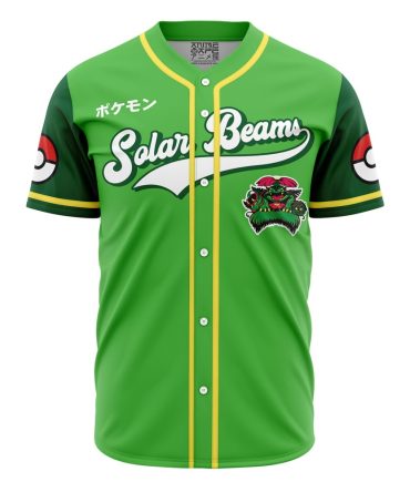 Solar Beams Grass Type Pokemon Baseball Jersey