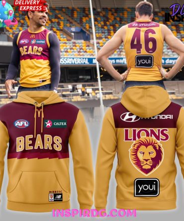 Special New Afl Brisbane Lions Red Gold Hoodie