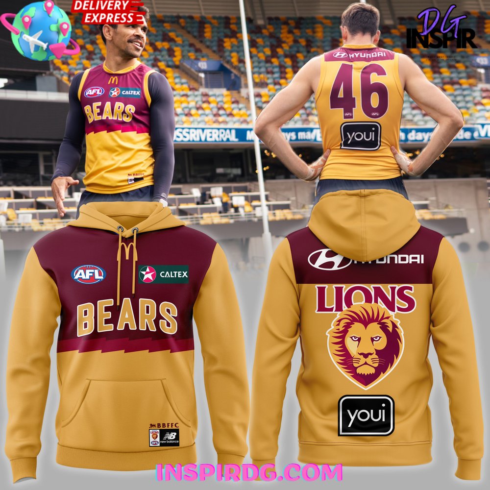 Special New Afl Brisbane Lions Red Gold Hoodie