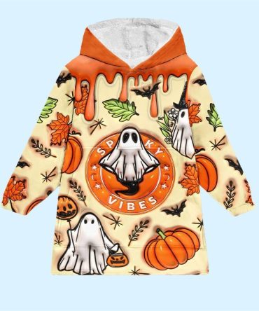 Spooky Vibes Inflated Blanket Hoodie