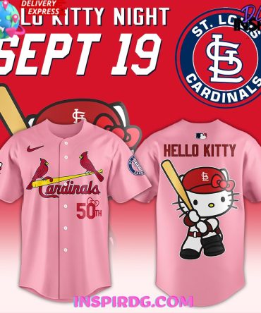 St. Louis Cardinals X Hello Kitty 50Th Anniversary Baseball Jersey