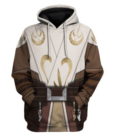 Star Wars Hoodie Star Wars Jedi Temple Guard Costume Hoodie White Brown Unisex