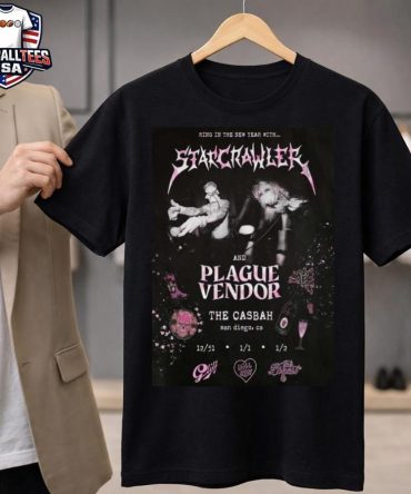 Starcrawler And Plague Vendor The Casbah Poster Dec 31 - Jan 2 2026 Shirt
