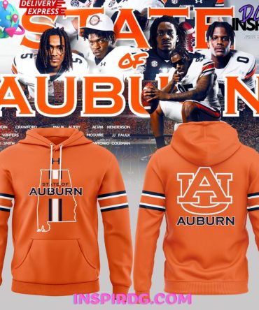 State Of Auburn Tigers Football Orange Hoodie