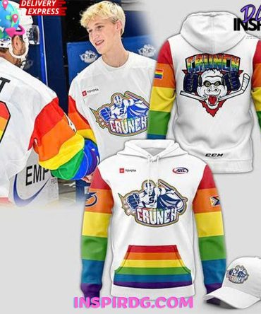 Syracuse Crunch Pride Month 2025 White All Over Print Hoodie