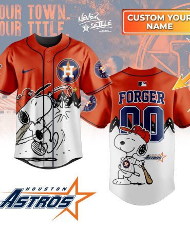Customizable Houston Astros Snoopy Jersey – Personalized Name & Number – Limited Edition Fan Gear