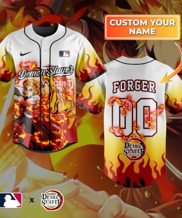 Custom Demon Slayer Baseball Jersey – Personalize Your Name & Number – Anime Fan Gift