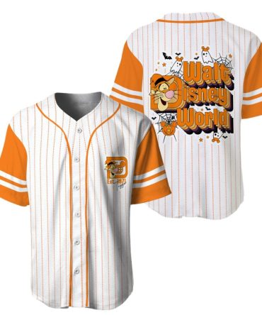 Disney Halloween Baseball Jersey – Spooky Ghost & Tigger Design For Adults