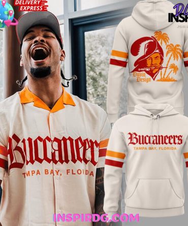 Tampa Bay Buccaneers Duvin Designs Co. Cream Cabana All Over Print Hoodie