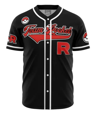 Team Rocket Grunt Black Pokemon Baseball Jersey
