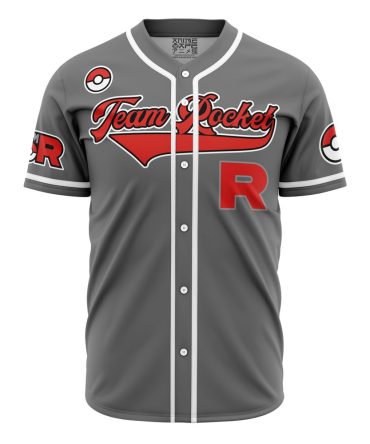 Team Rocket Grunt Gray Pokemon Baseball Jersey