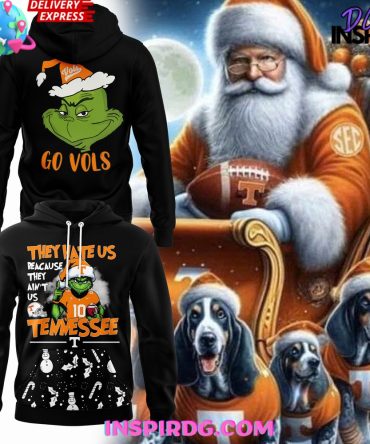 Tennessee Vols X Grinch Christmas 2024 Black Hoodie
