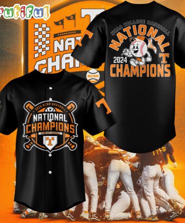 Tennessee Volunteers 2024 Ncaa Men’S Baseball College World Series Champions Division I Black Jersey