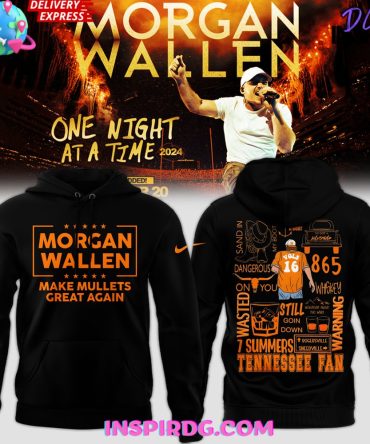 Tennessee Volunteers Morgan Wallen Make Mullets Great Again 2024 Black Hoodie