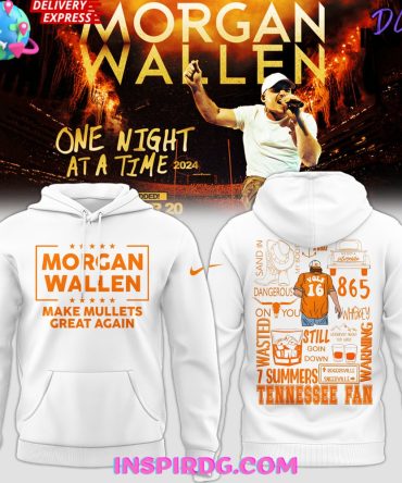 Tennessee Volunteers Morgan Wallen Make Mullets Great Again 2024 White Hoodie