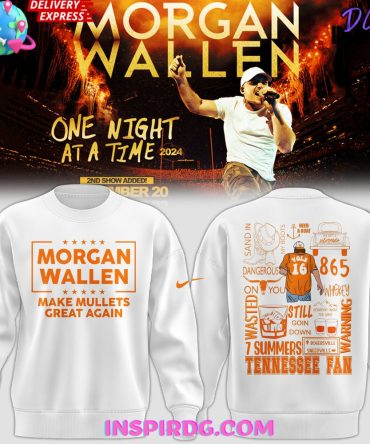 Tennessee Volunteers Morgan Wallen Make Mullets Great Again 2024 White Sweatshirt