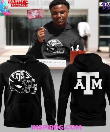 Texas A&M Football Helmet Black Hoodie