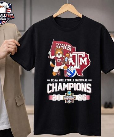 Texas A&Amp;M Aggies 2025 Volleyball National Champions Mascot Flag Unisex Shirt