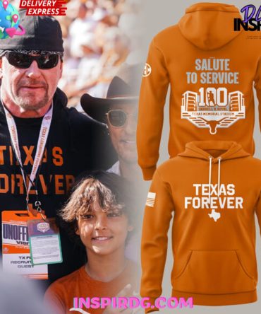 Texas Forever Salute To Service 100Th Anniversary Special Orange Hoodie